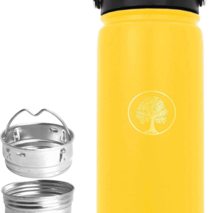 Wasserflasche gelb 600ml Edelstahl