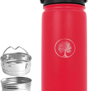 Wasserflasche rot 600ml Edelstahl