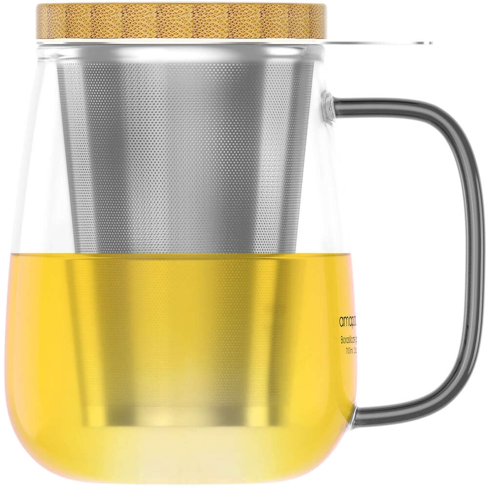 Teeglas XXL mit Sieb und Deckel (700ml)